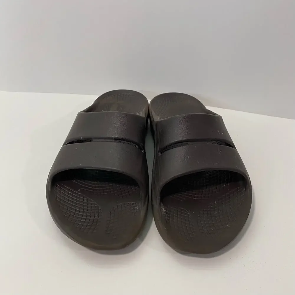 Oofos Men's Slides OOahh Sport‎ Comfort Brown Size 10 Cushioned Leisure